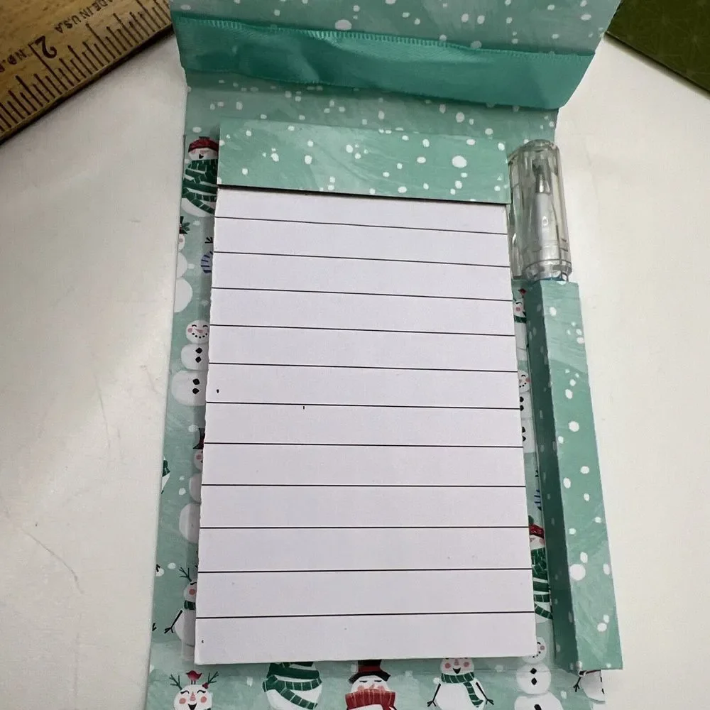 Handmade Christmas Holiday Notes Notepad W/ Little‎ Pen Great Stocking Stuffer